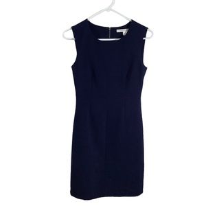 Diane von Furstenberg Navy Blue Scoop Neck Shift Dress